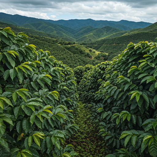 Misty South Indian coffee plantation